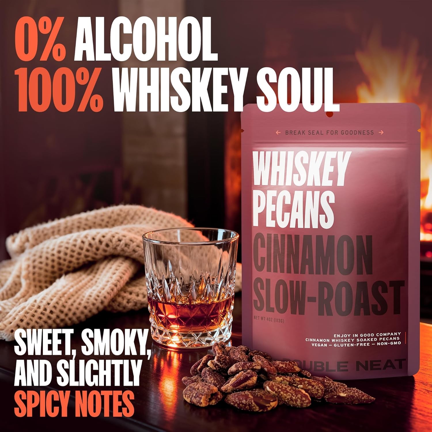 Cinnamon Whiskey Pecans – Healthy Fathers Day Snacks – Bourbon Snacks for Men –