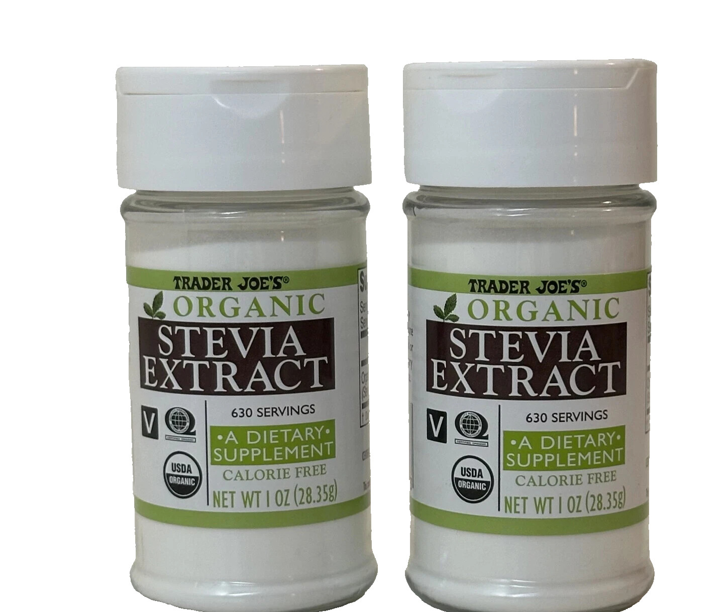 Trader Joe’s Organic Stevia Extract Calorie Free Dietary Supplement NEW (2 Pack)