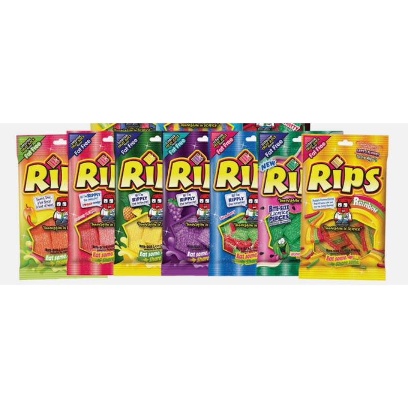 6x RIPS Lemonade Licorice Candy Bites Bulk Snack Treats New Fresh Sealed 4oz