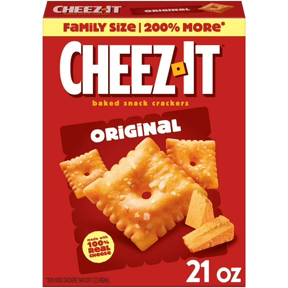 Cheez-It Extra Toasty Cheese Crackers, Baked Snack Crackers, 21 oz