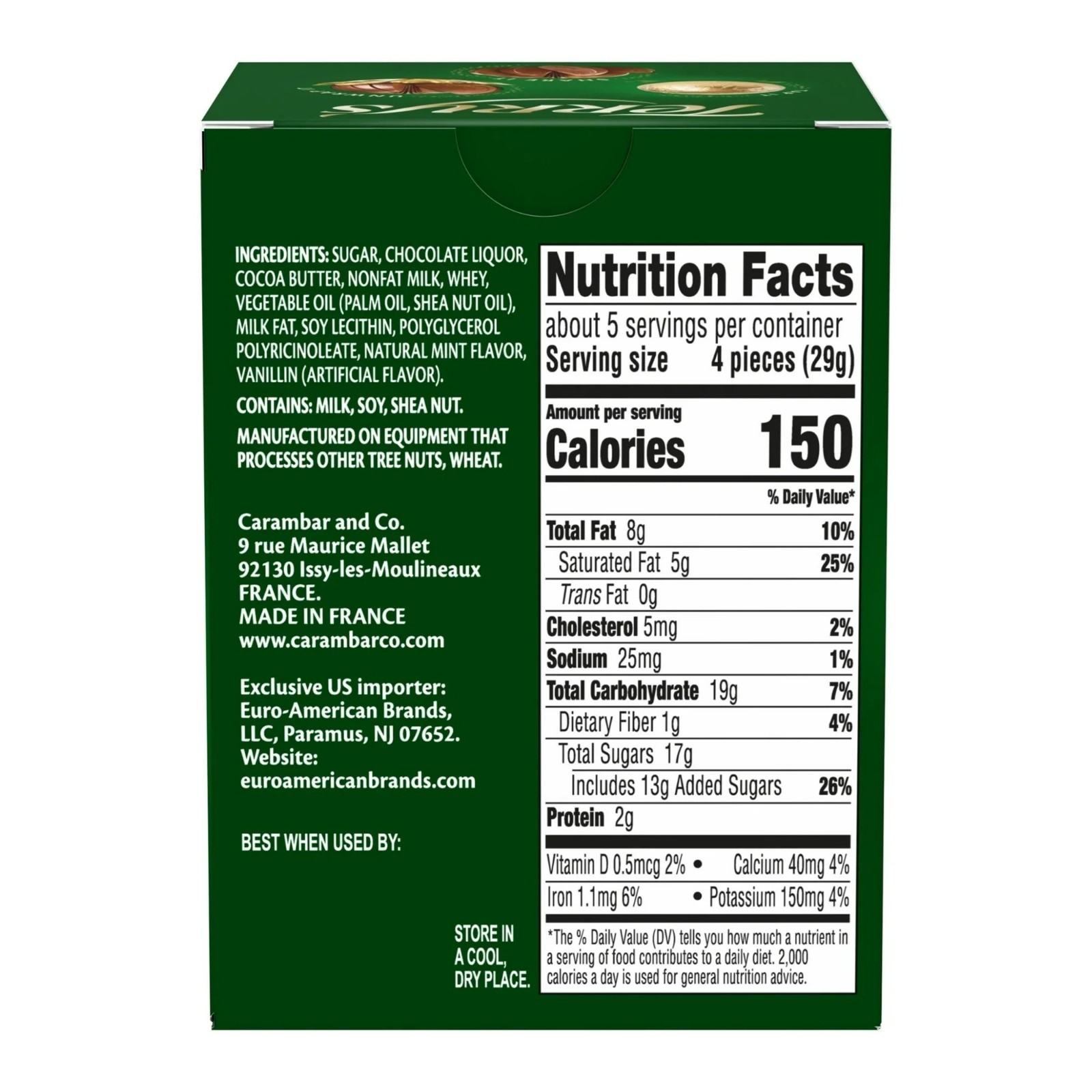 Terry’s Milk Chocolate Natural Mint Splits 20 Orange Sections Candy 5.11oz 2 Pk