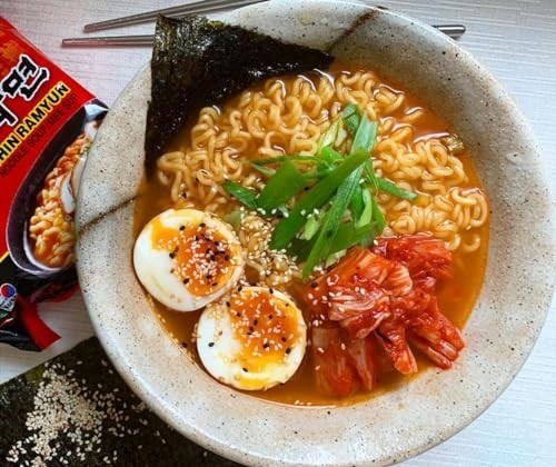 Gourmet Instant Ramen Noodles, Spicy Shin Flavor, Microwavable Soup, Family Pack