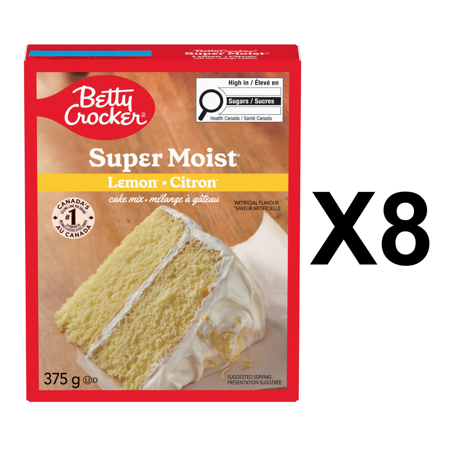 Betty Crocker Super Moist Lemon Cake Mix 375g Baking Sweet Treat (8 Packs)