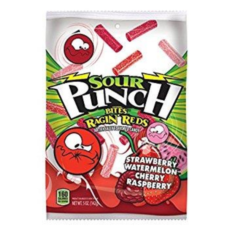 3x Sour Punch Bites Ragin’ Reds Candy Sweet Treats Pack New 5oz Bulk