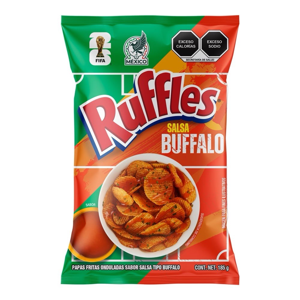 2X RUFFLES SALSA BUFFALO – SABRITAS MEXICANAS (185g c/u)