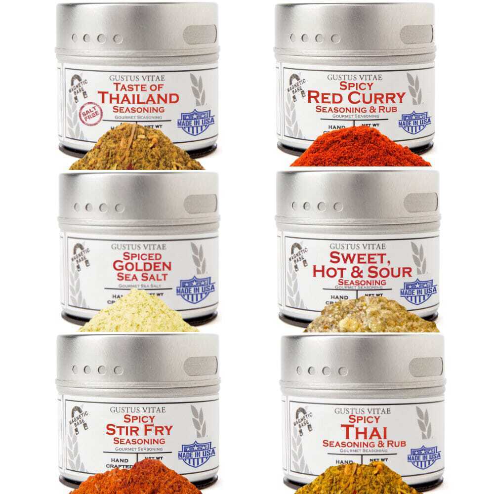 Thai Seasoning Gift Set – Tastes of Thailand – Artisanal Spice Blends Six Pack