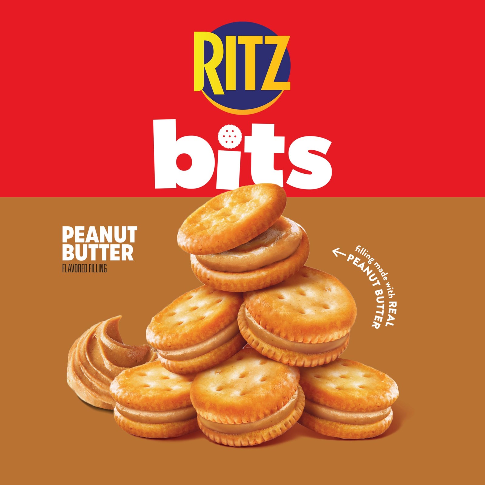 RITZ Bits Peanut Butter Sandwich Crackers, Snacks for 3 Ounce (Pack of 12)