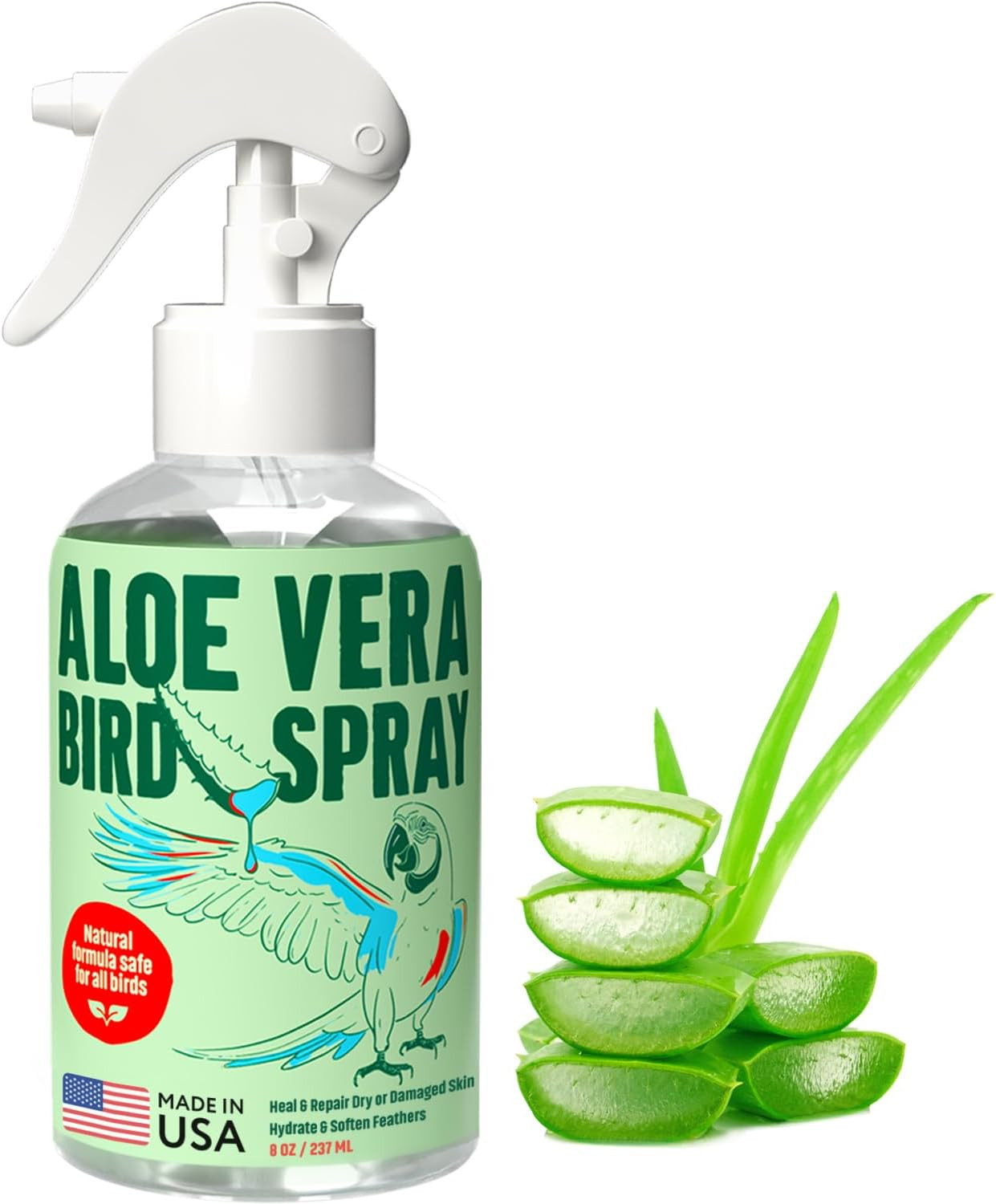 Samorillo Aloe Vera Bird Spray – 8.5Oz/251Ml – [Made in USA] – Non-Toxic Bird Ba