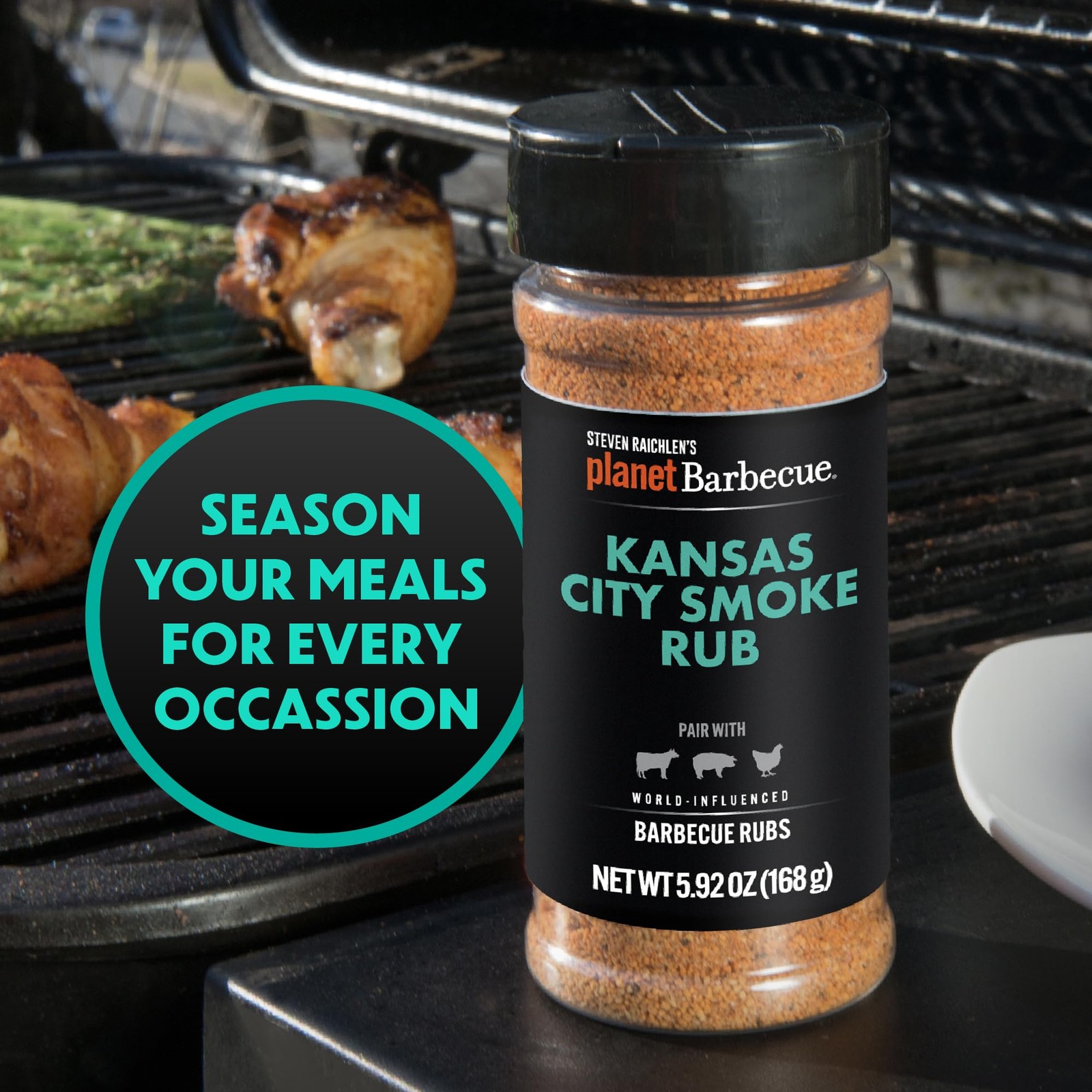 Steven Raichlen’s Planet Barbecue Gourmet BBQ Rubs & Spices Gift Set 3 Pack- …