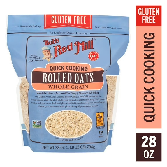 Bob’s Red Mill Whole Grain Gluten Free Quick Cooking Rolled Oats -28 oz