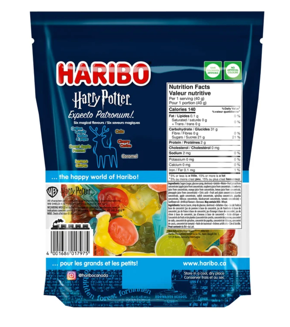 1KG Limited Edition HARIBO Harry Potter Gummy Candy Jumbo Share Bag 36oz