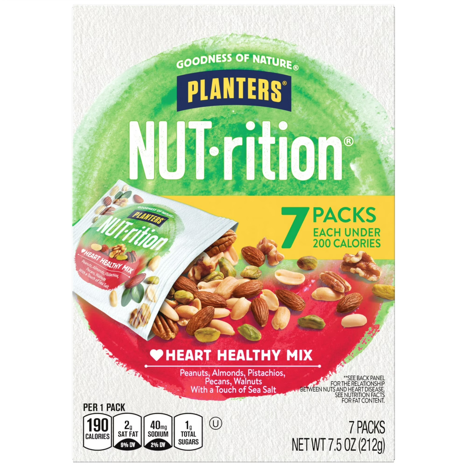 PLANTERS NUT-RITION Heart Healthy Nut Mix, 1 oz Plastic Package (7 Count)