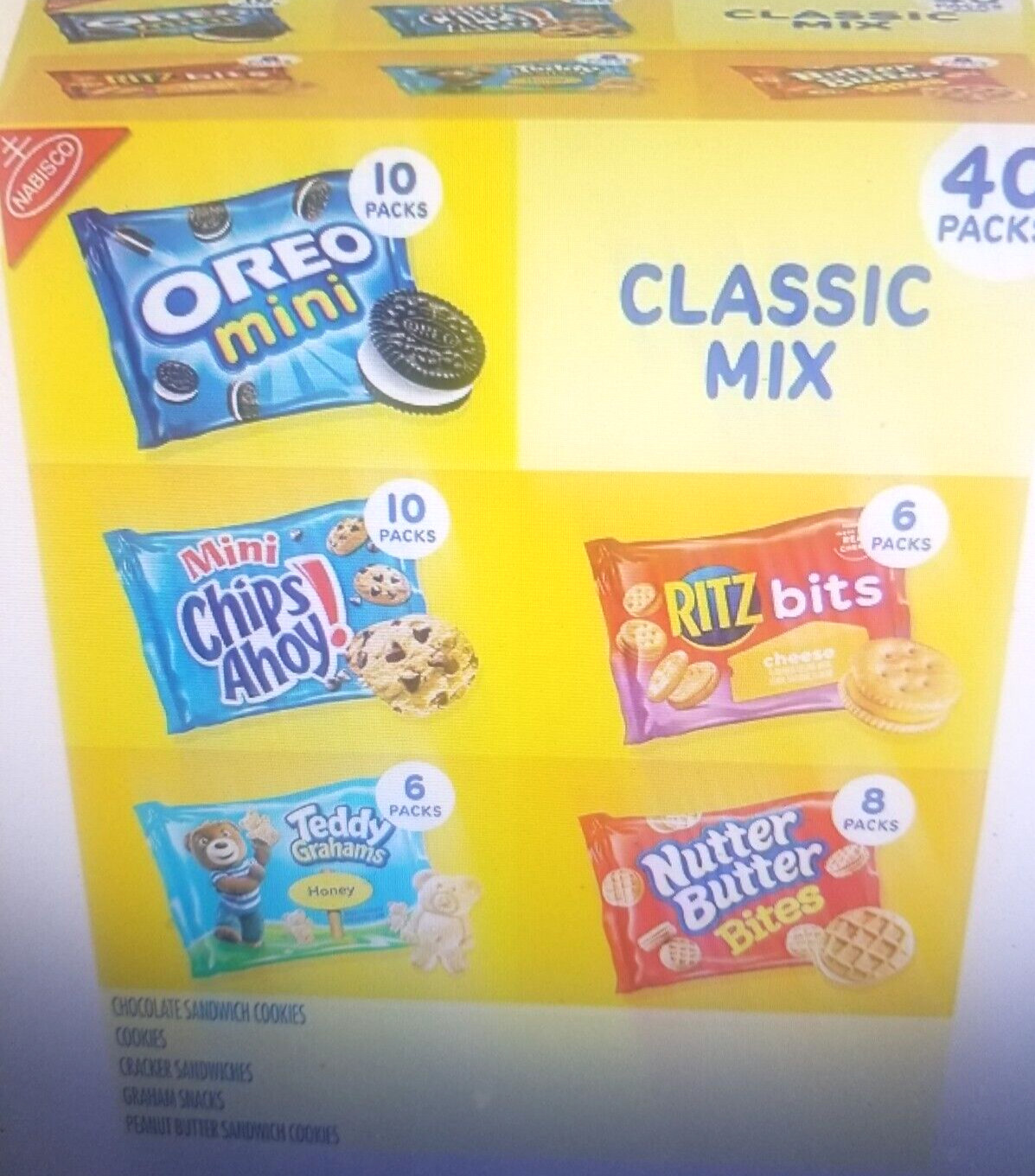 NABISCO CLASSIC MIX VARIETY PACK, MINI OREO COOKIES LUNCH/TRAVEL SIZE (40-PACKS)