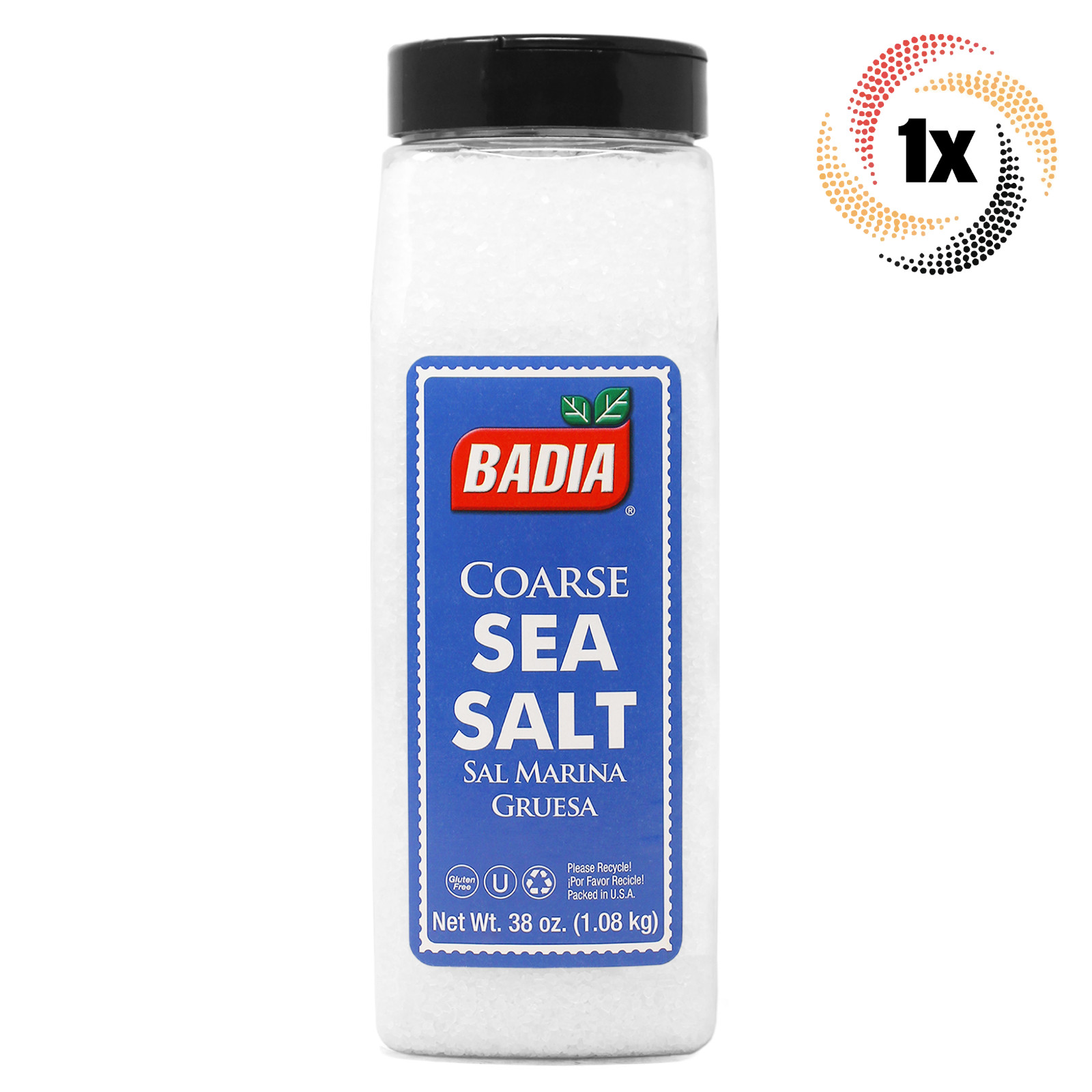 1x Shaker Badia Coarse Sea Salt Seasoning | 38oz | Gluten Free Kosher No MSG