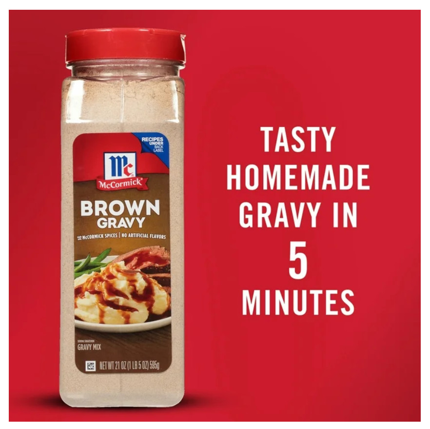 McCormick No Artificial Flavors Brown Gravy Seasoning Mix Bottle, 21.0 oz Bottle
