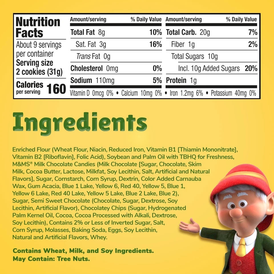 Keebler Chips Deluxe Cookies Rainbow with M&Ms 9.75 Oz Ounce (Pack of 1)