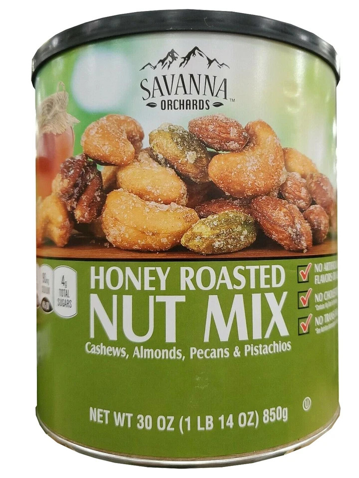 4-PACK Savanna Orchards Honey Roasted Nut & Pistachios 30 oz each