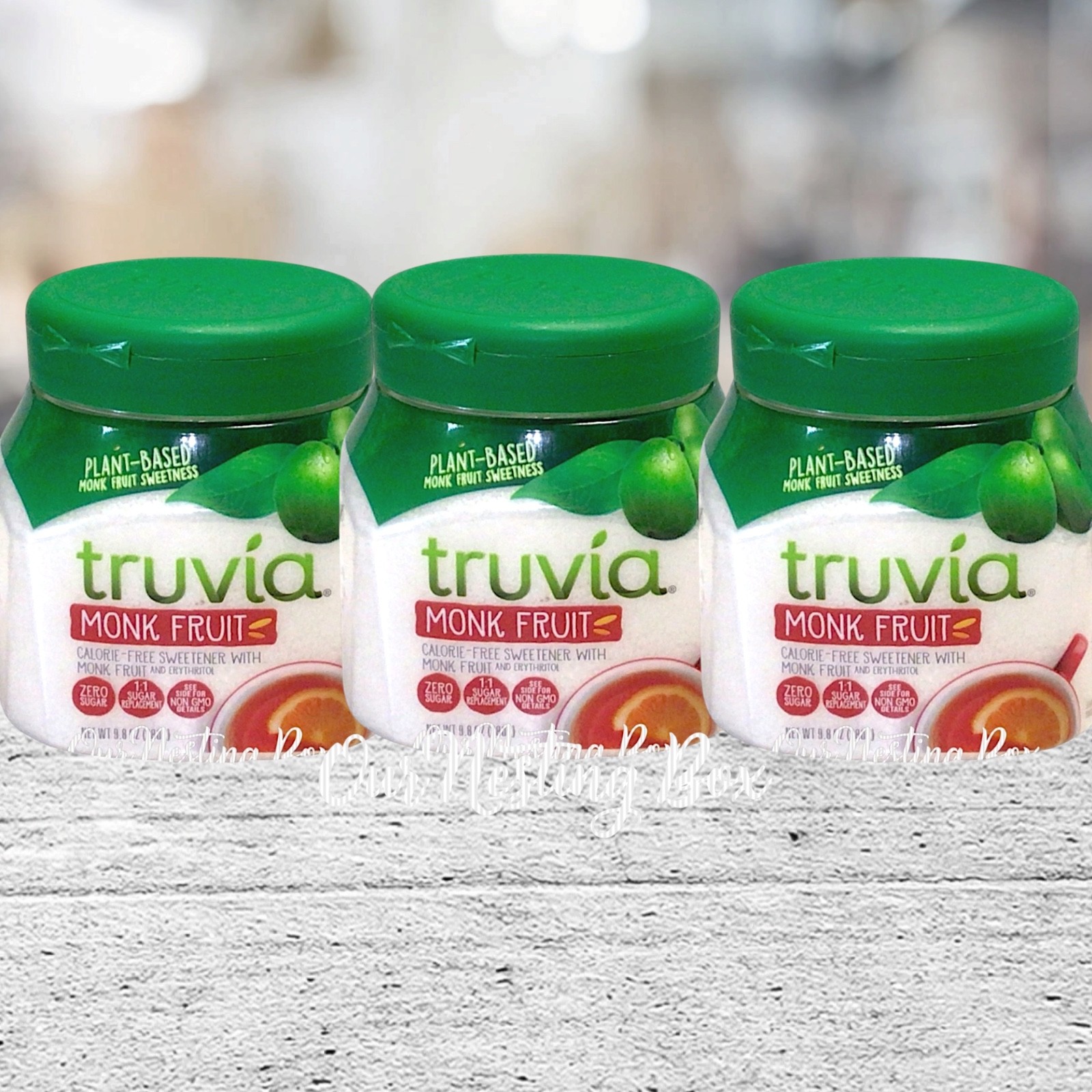 3 Truvia Monk Fruit Calorie-Free Sweetener Jar Spoonable Plant Based 9.8oz