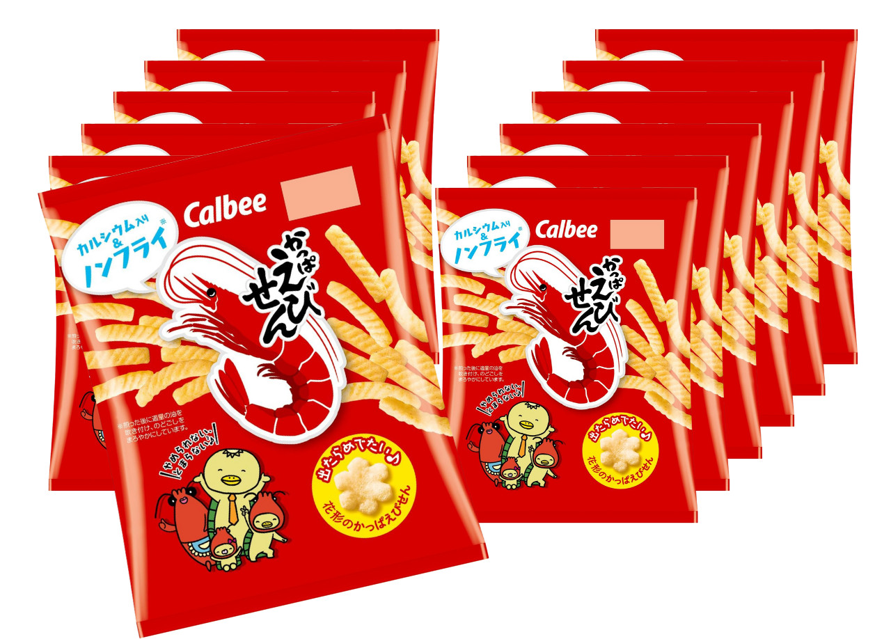 Calbee Kappa Ebisen Shrimp Chips 77g x12 Bags – Japanese Crunchy Snack