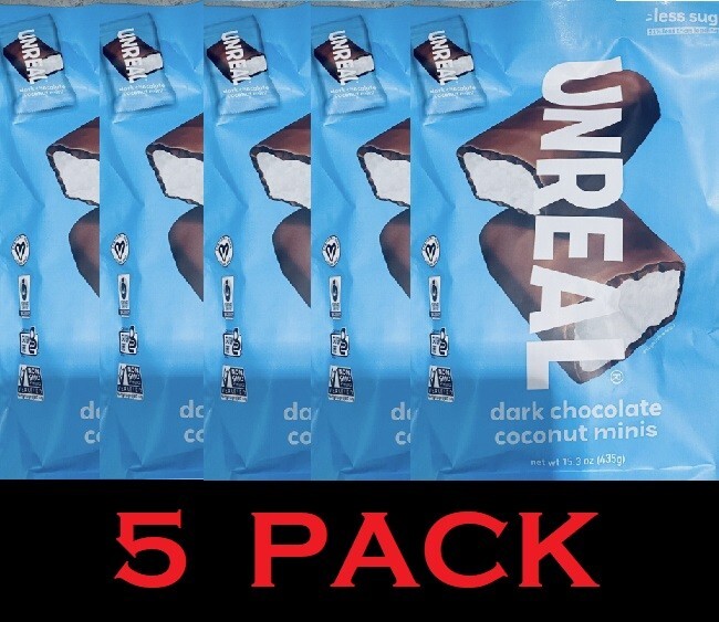 5x Unreal Dark Chocolate Coconut Mini Bars 15.3 oz ~ 29 Candy bars – 5 PACK