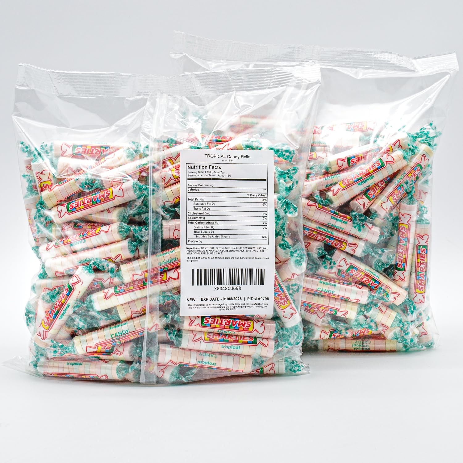 TROPICAL Candy Rolls 2 lb – Bulk Bag, Assorted Fruity Tropical 2 pounds
