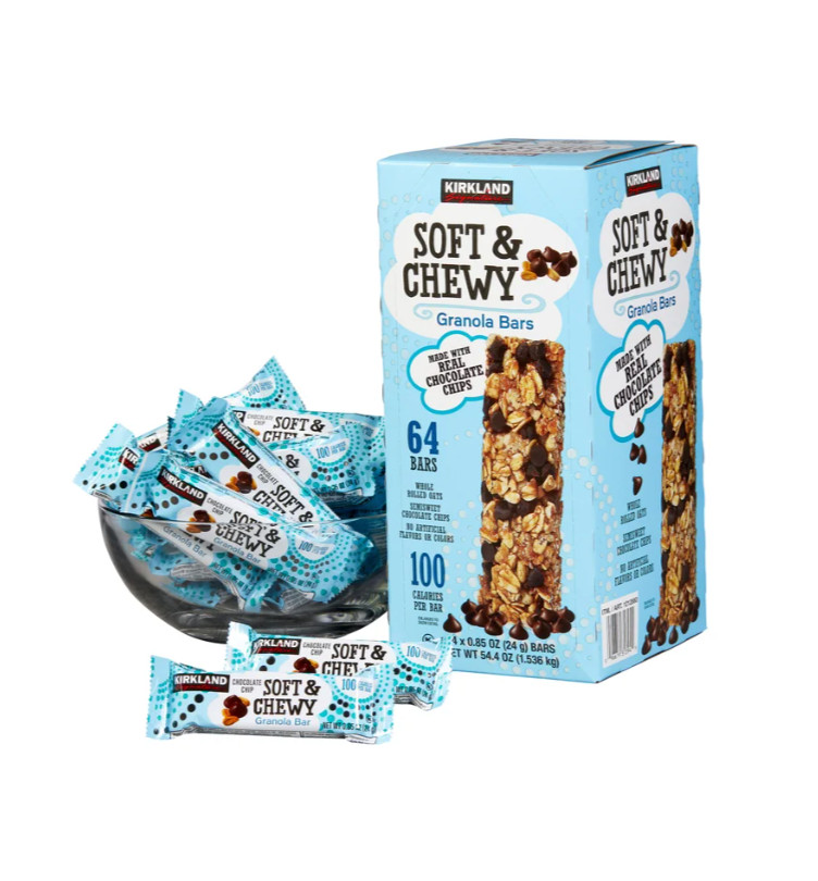 Kirkland Signature Soft & Chewy Granola Bars, 0.85 oz, 64-count