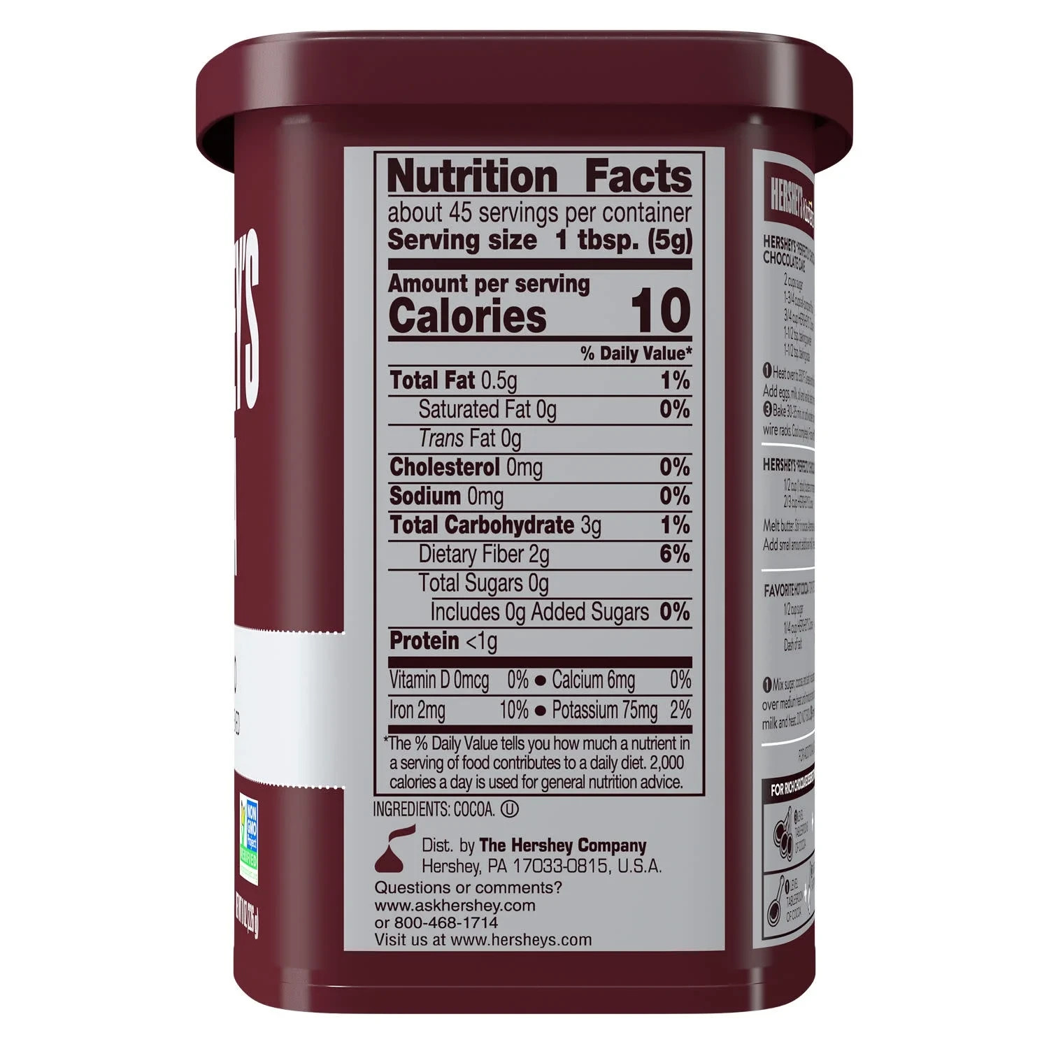 3 Pack HERSHEY’S Natural Unsweetened Cocoa Powder 8 oz Can | Pure 100% Cacao