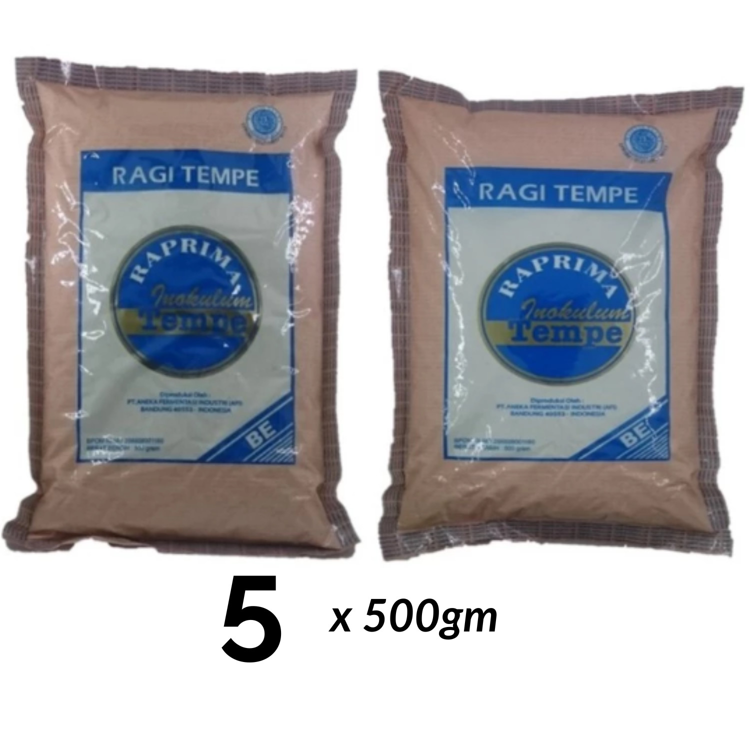(5 x 500g) RAPRIMA TEMPEH RAGI TEMPE Starter Inoculum Tempeh Soya Protein
