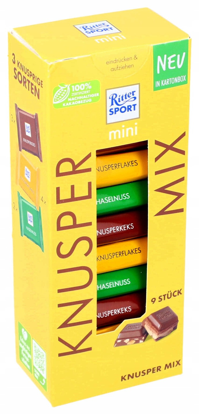 Ritter Sport KNUSPER MIX – 9pcs – Box 150g / 5.03oz