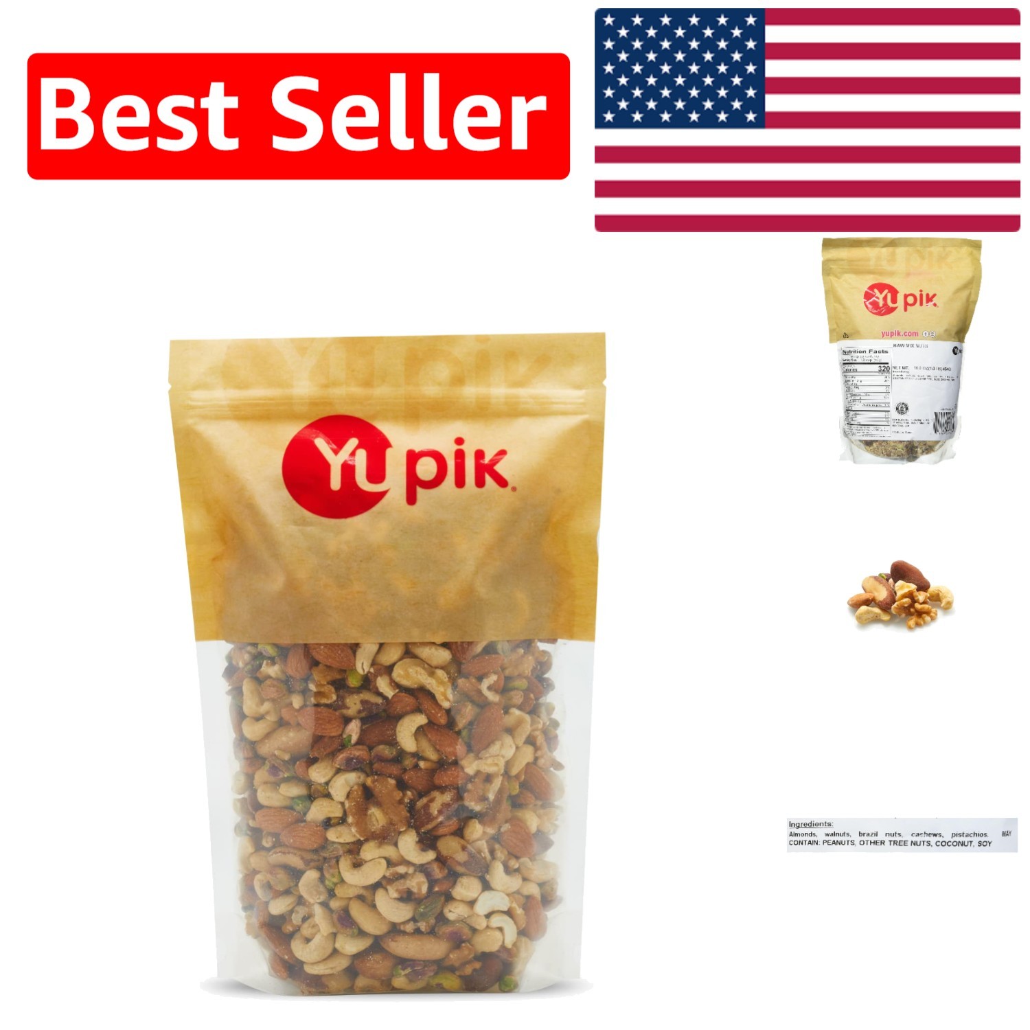 16 Ounce Raw Mixed Nuts – Healthy Snack Blend with No Added Oils or Salt