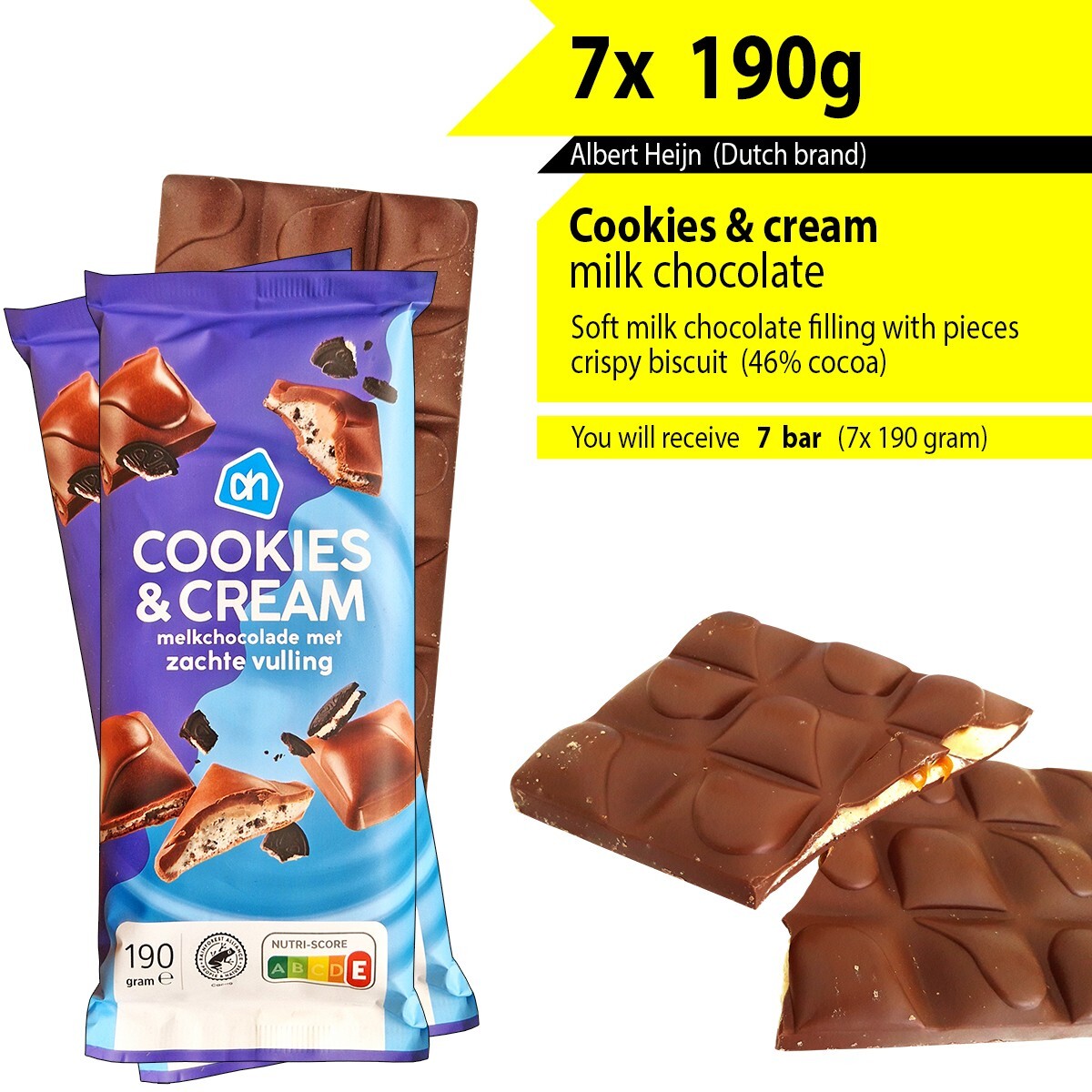 FREE SHIPPING 7x 190g SOFT milk chocolates, special from Tony’s Chocolonely