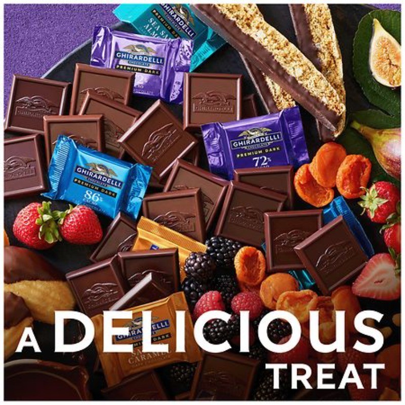 72% Cacao Dark Chocolate Squares Bag 10.5 OZ