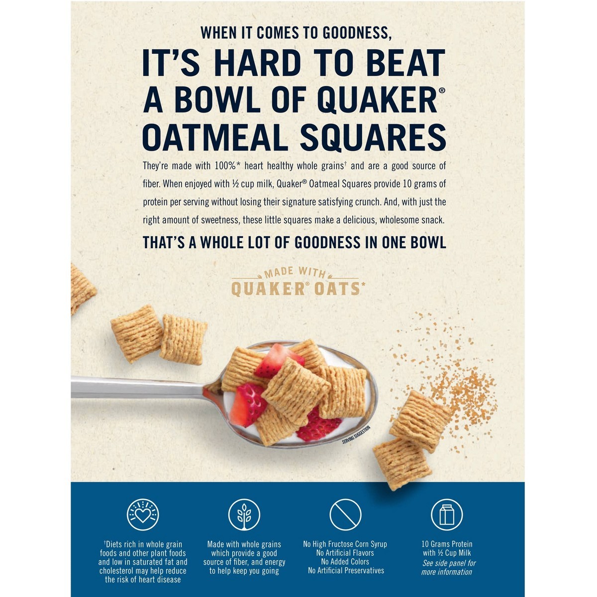 Quaker Oats Oatmeal Squares Brown Sugar Breakfast Cereal