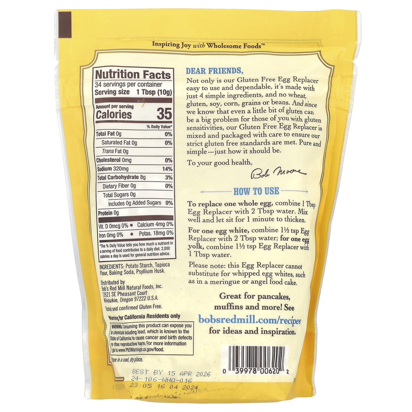 Egg Replacer, 12 oz (340 g)