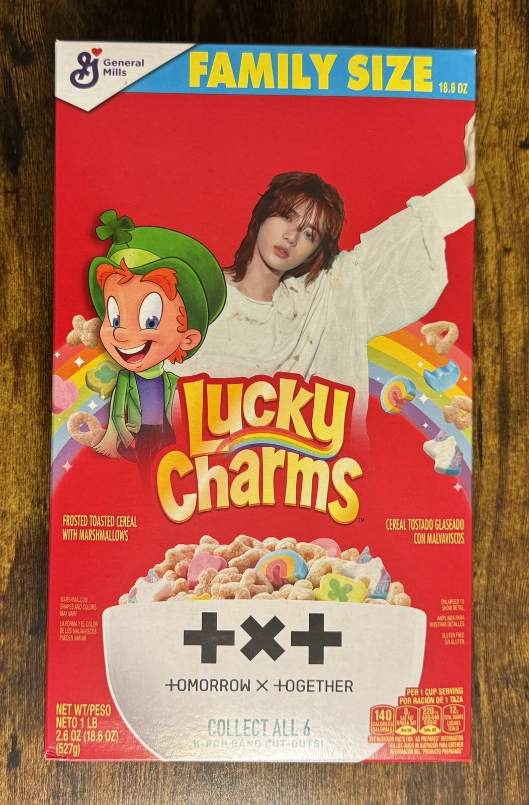 NEW LUCKY CHARMS CEREAL K-POP TXT TOMORROW X TOGETHER BAND CUT OUT 18.6 OZ BOX