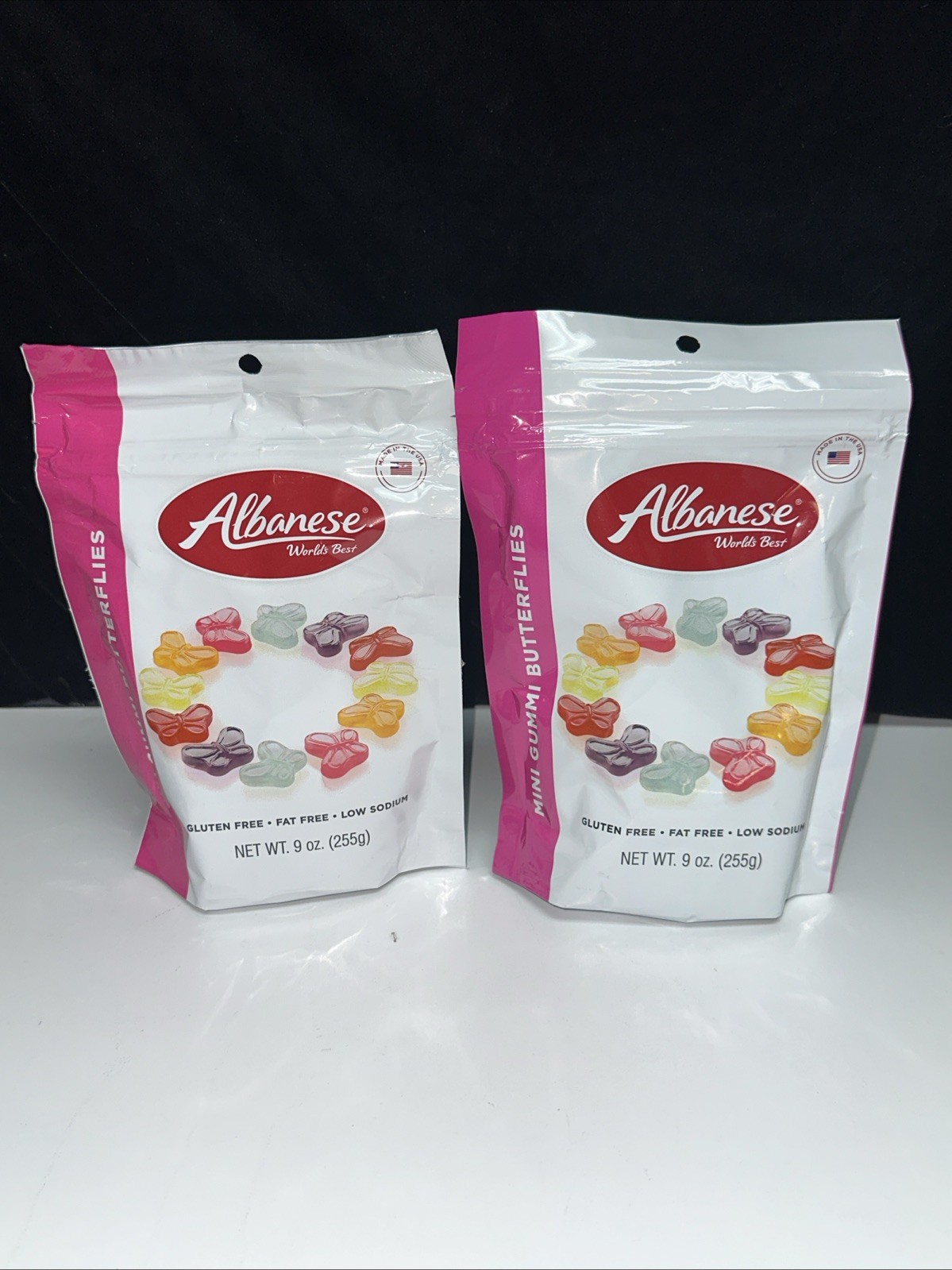 LOT OF 2– Albanese Gummi / Gummy BUTTERFLIES–9oz BAGS FREE SHIPPING