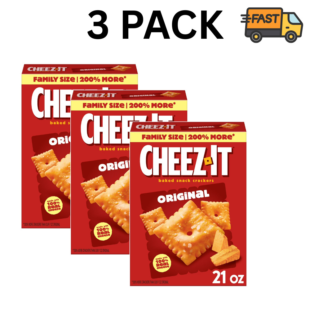 Cheez-It Original Cheese Crackers 21 oz Bundle Pack of 3