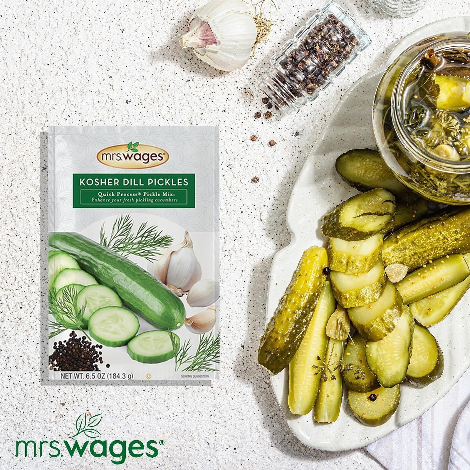 Mrs. Wages Kosher Dill Pickles Quick Process Mix – 6 Pack