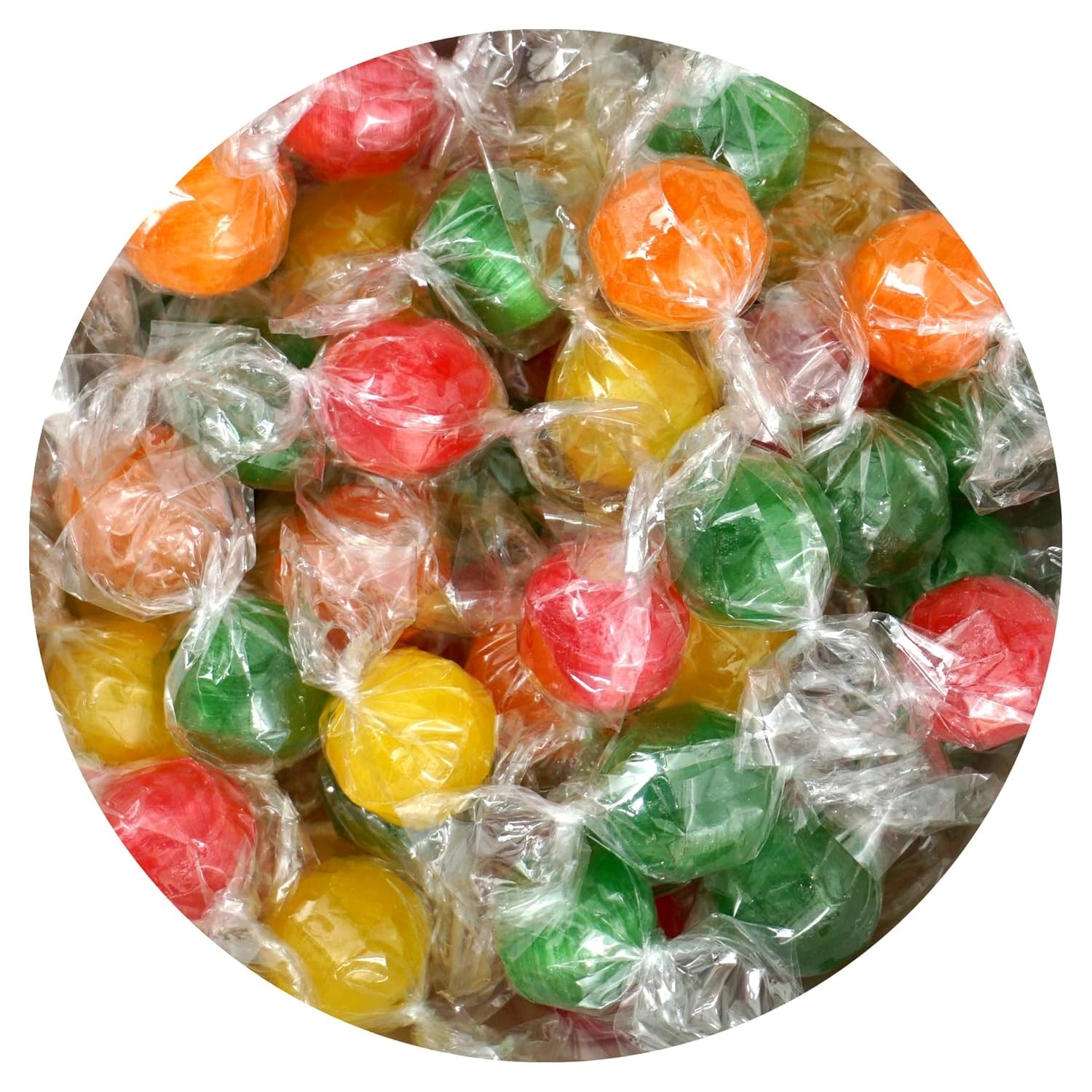 Assorted Sour Candy Balls, 1 Pound Bulk Candy (Approx. 75 pcs.), Individually Wr