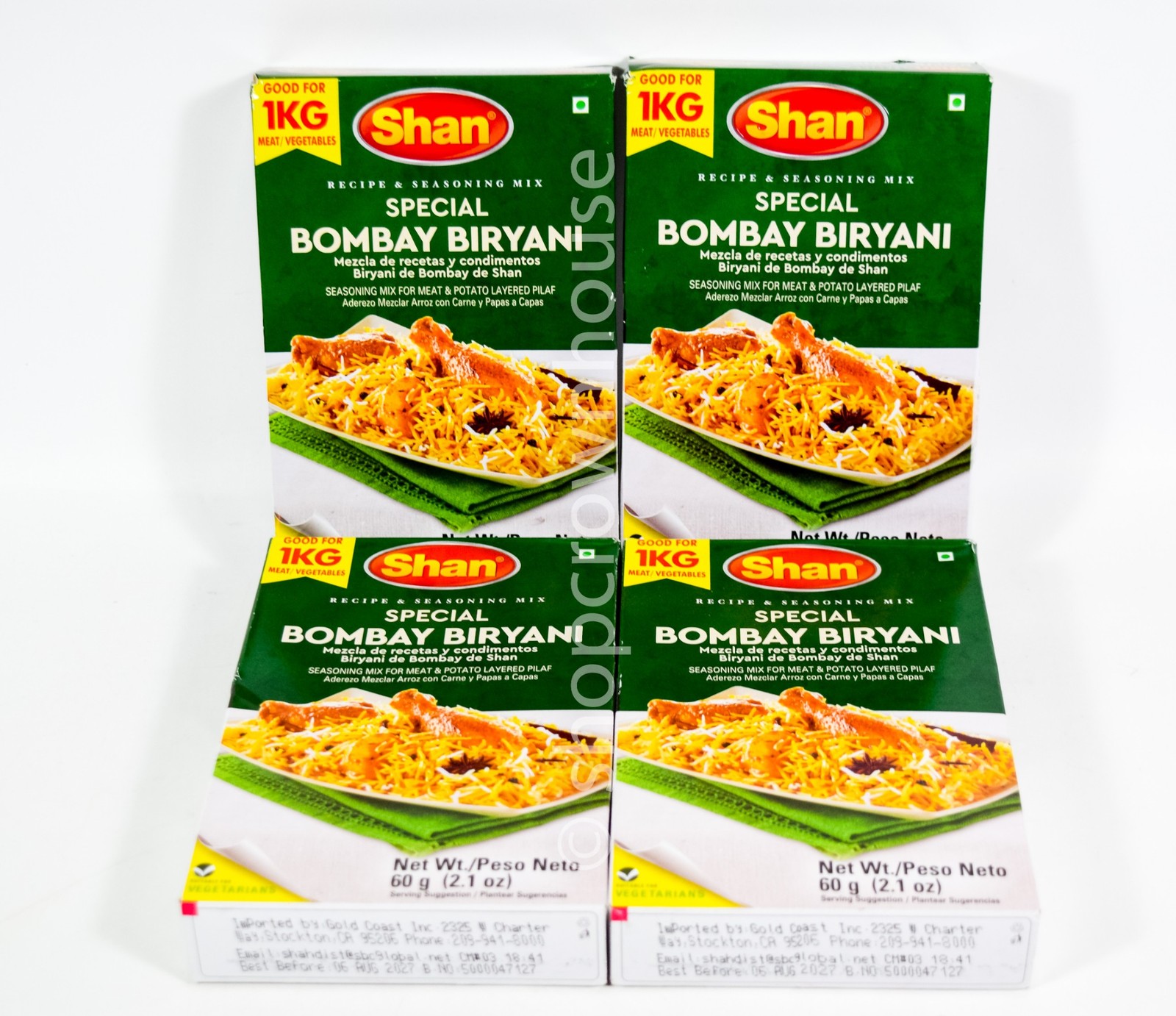 4 Shan Biryani Recipe and Seasoning Mix 2.1oz (60g) box Spice Powder Vegetarian