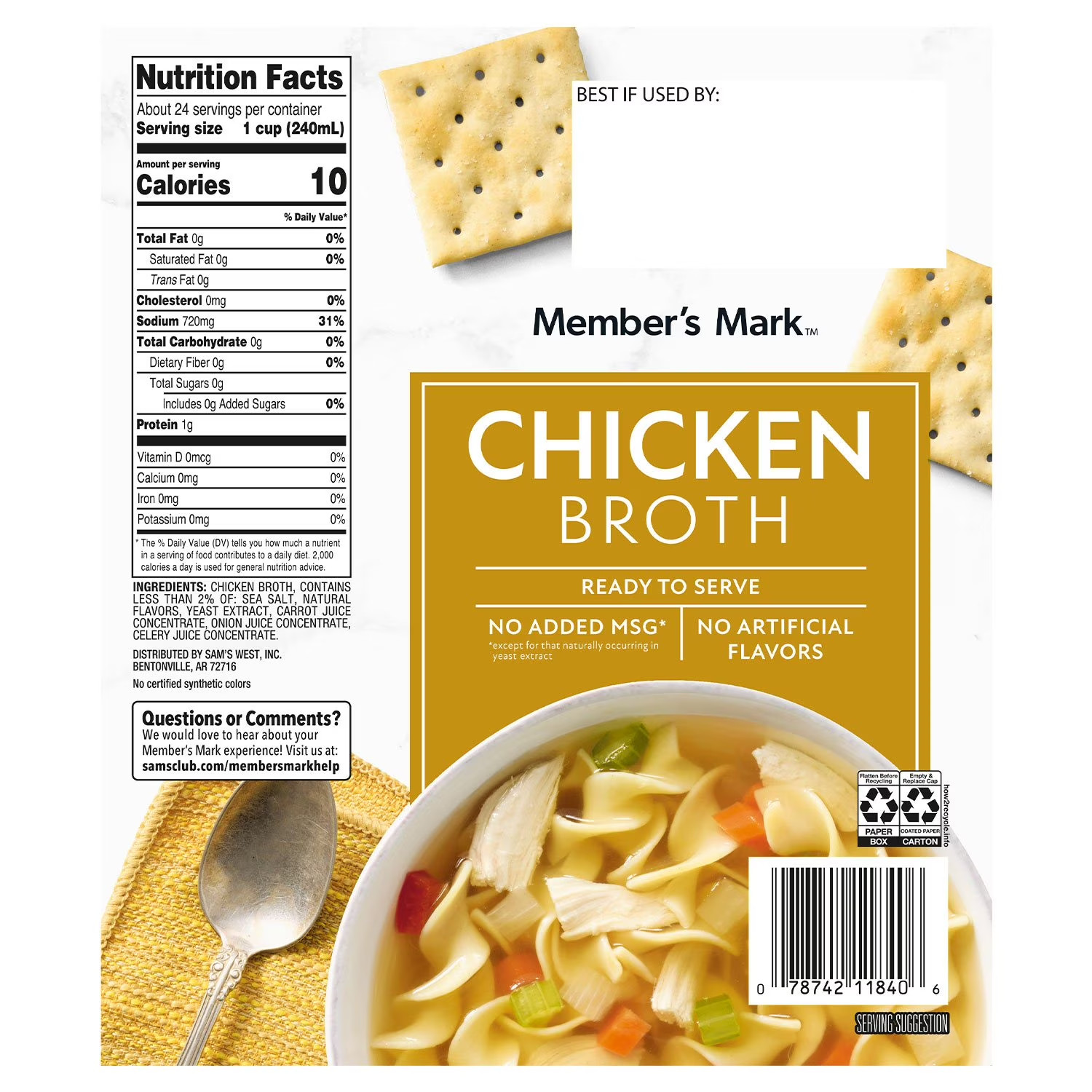 Member’s Mark Chicken Broth, 32 oz., 6 pk.