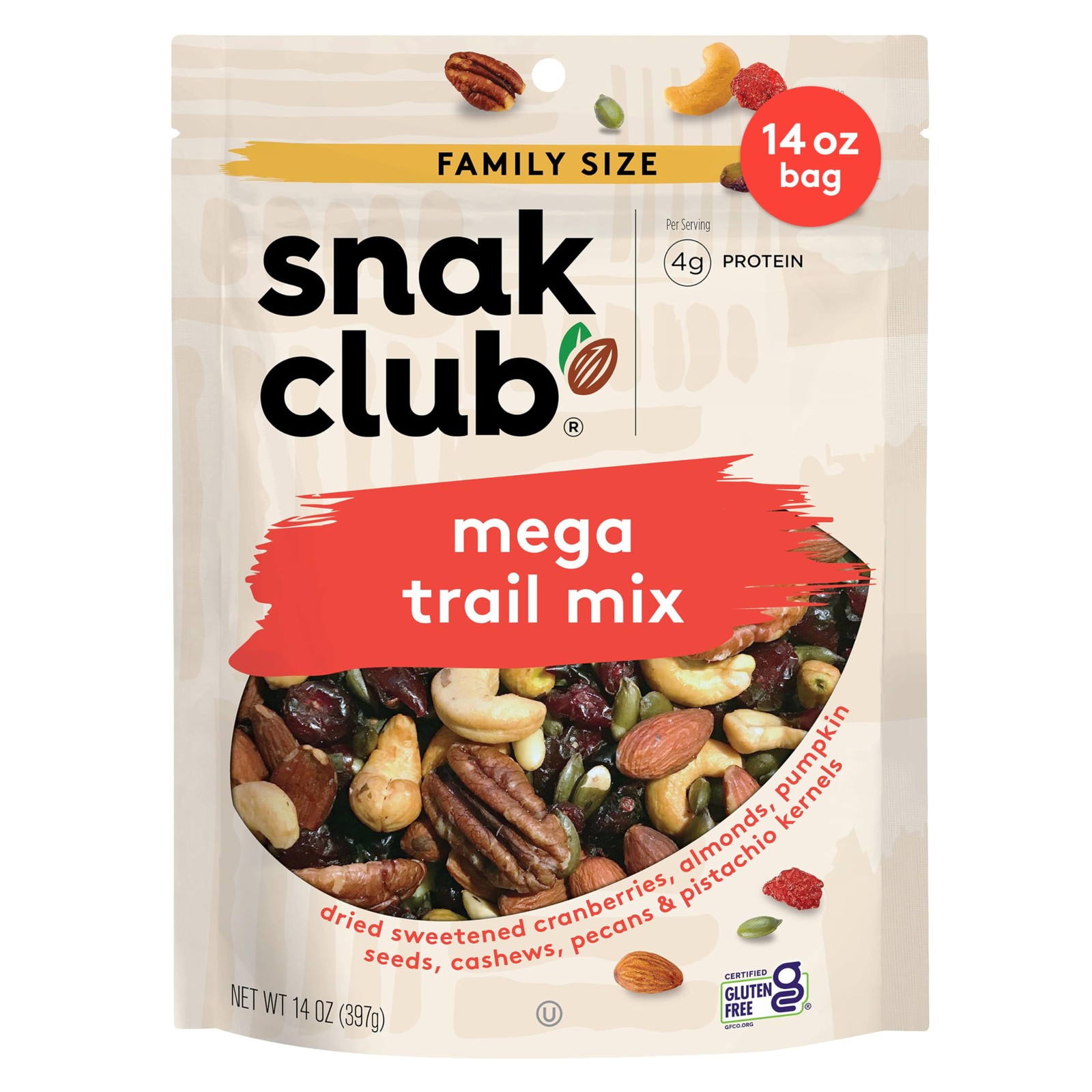 Mega Trail Mix, Family Size, 14 Ounce