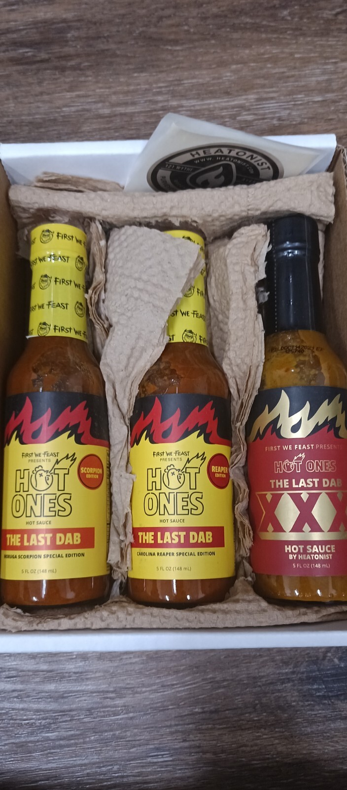 limited edition hot Ones hot sauce collection fiery Chipotle last dab /classic