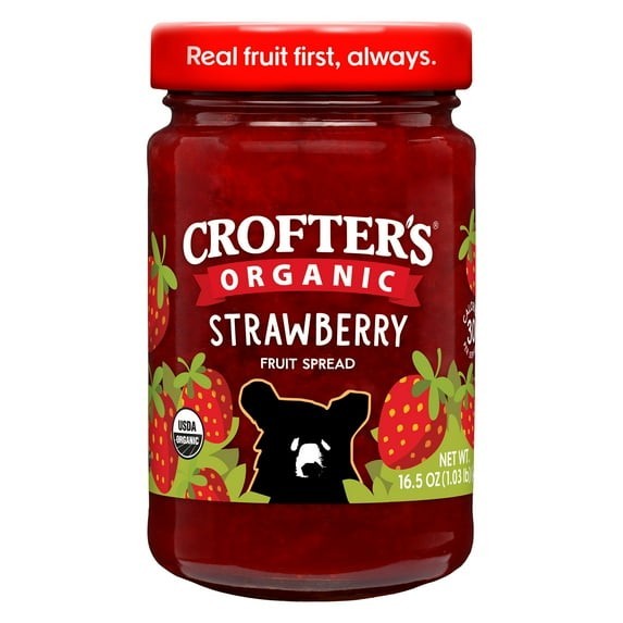 Crofter’s Organic Strawberry Fruit Spread 16.5oz Jar 1 or 2 Pack
