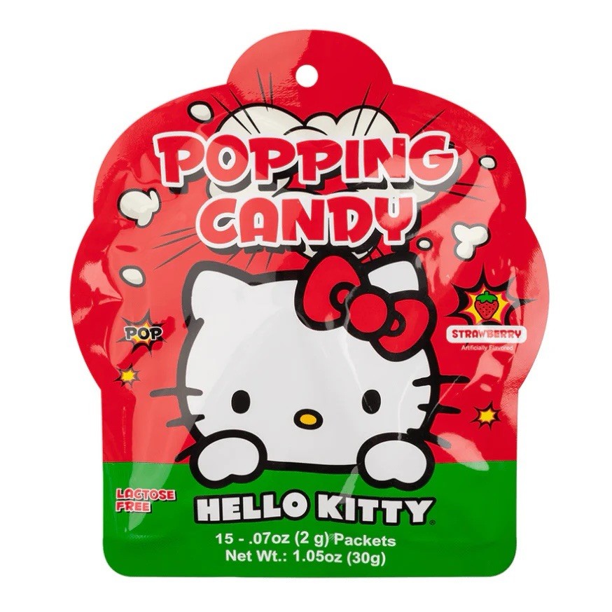 Hello Kitty Popping Candy Strawberry Lactose Free 15 Packets 30g