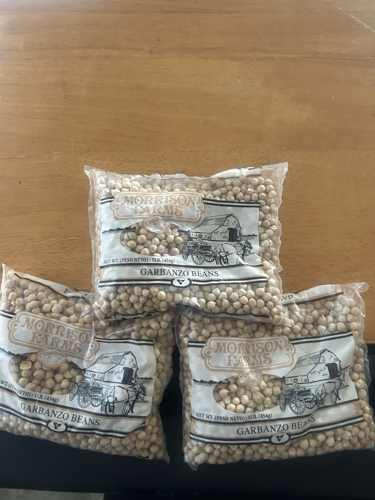 LOT of (4) Morrison Farms Garbanzo Beans/ Chickpeas, 1lb each (BEST BY 6/10/27