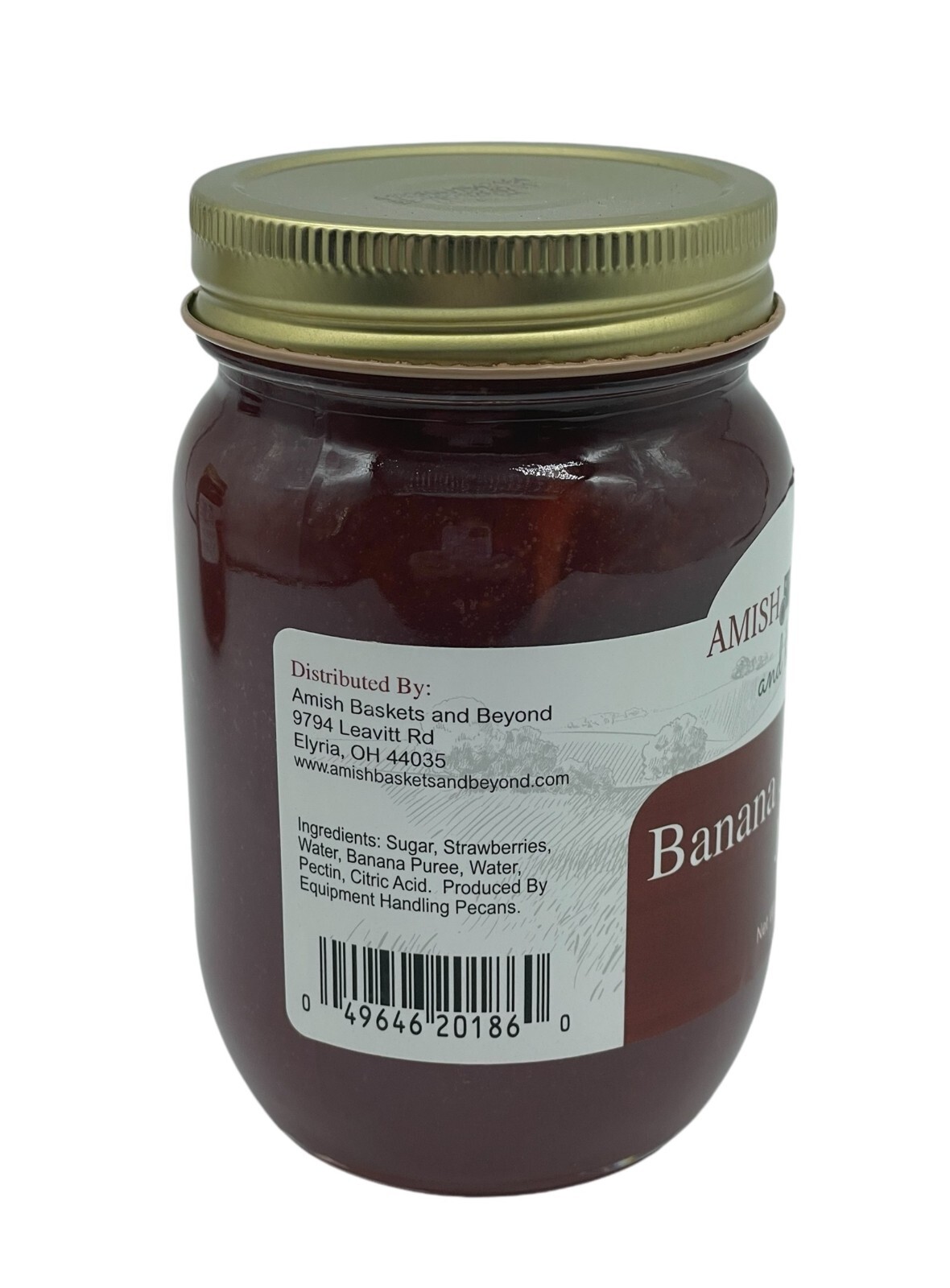Amish Banana Strawberry Jam Non GMO Vegan All Natural – 18 oz – 2 Jars