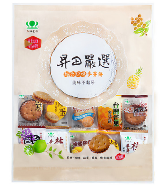 2包- Sheng Tian Salted Malt Sugar Biscuit 昇田 綜合麥芽餅 480g (奶素)有5種口味黑糖/鹹蛋/咖啡/鳳梨/蜂蜜檸檬
