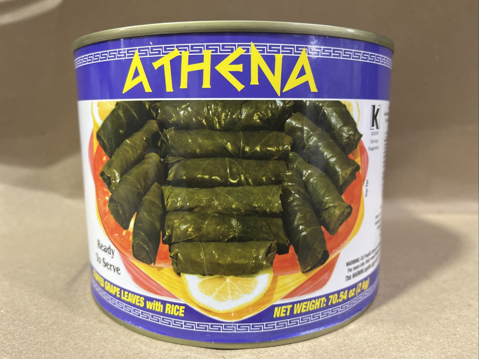 Athena stuffed grape leaves With Rice Net Weight: 70.54 Oz (2Kg)