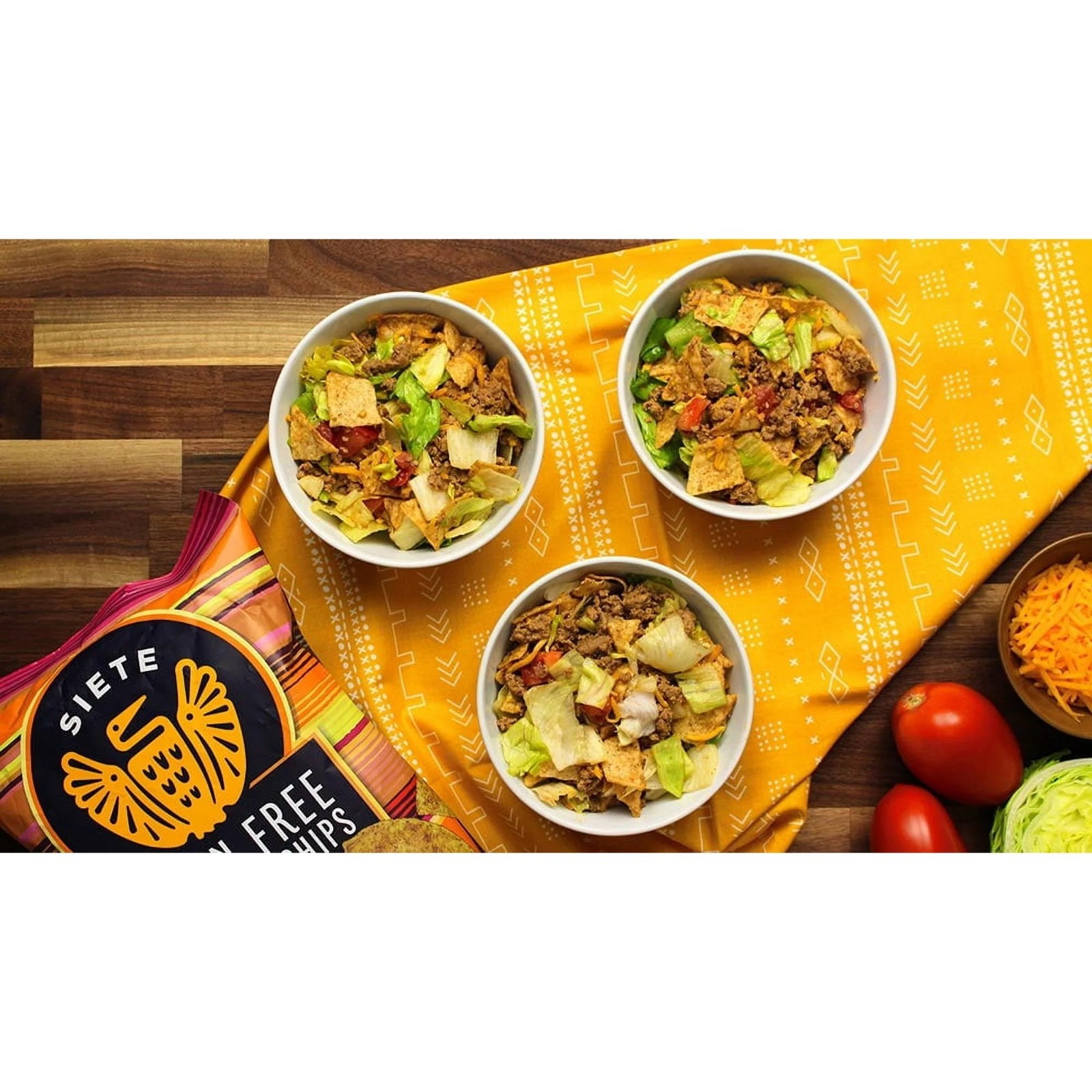 SIETE Dairy Free NACHO TORTILLA CHIPS Grain Free 5 oz Bag – 5 PACK